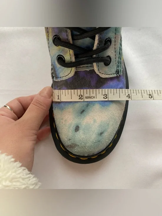 Dr. Martens 1460 Pascal Blue Tie Dye Leather Lace Up Boots Size 6 Grunge Punk - Picture 14 of 15